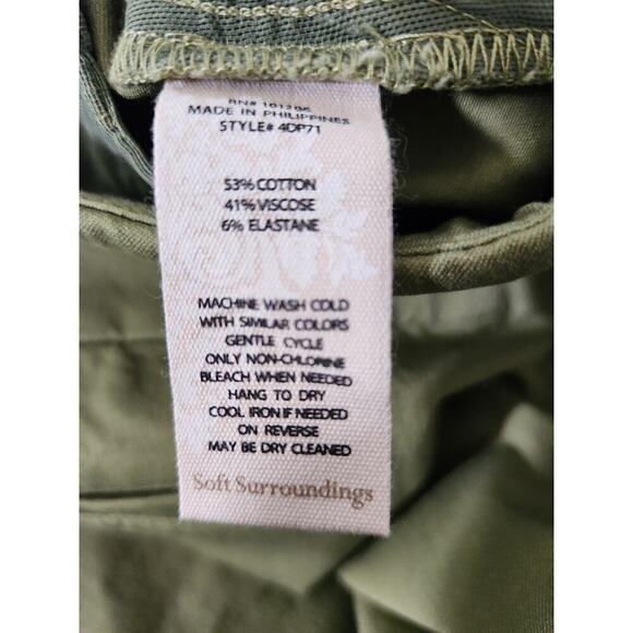 Soft Surroundings Skiny Ankle Pull on Pant olive green sz M/T pockets office nwt - Picture 8 of 11